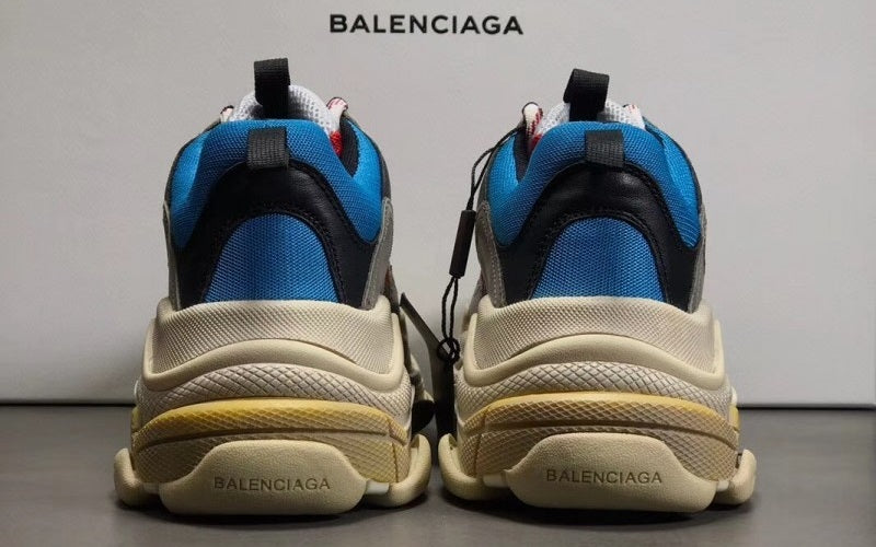 BALENCIAGA TRIPLE-S BLUE RED GREY BEIGE - shirtsshoesandmore