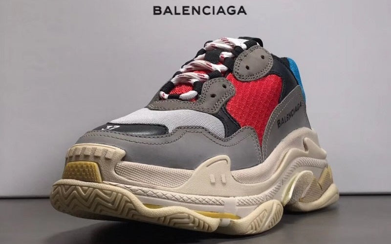 BALENCIAGA TRIPLE-S BLUE RED GREY BEIGE - shirtsshoesandmore