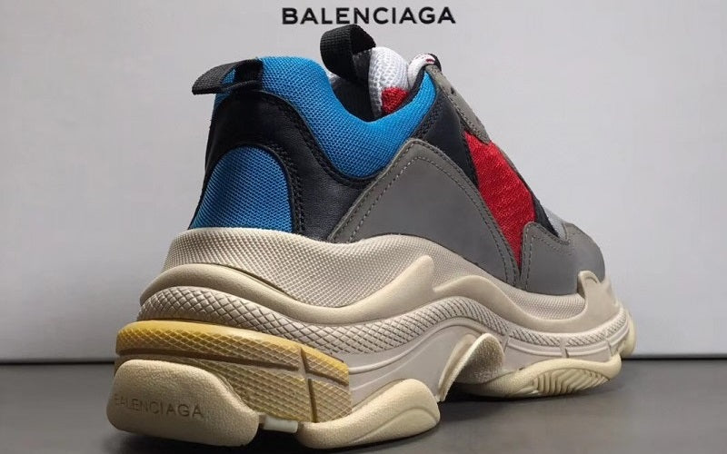 BALENCIAGA TRIPLE-S BLUE RED GREY BEIGE - shirtsshoesandmore