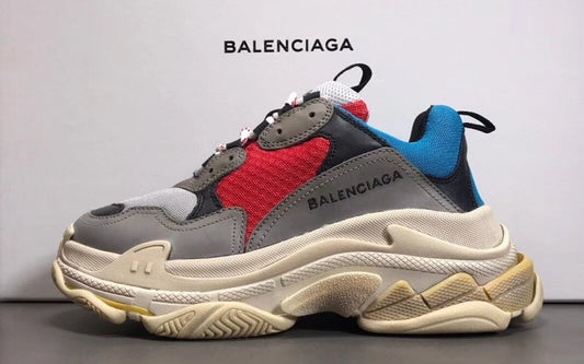 BALENCIAGA TRIPLE-S BLUE RED GREY BEIGE - shirtsshoesandmore