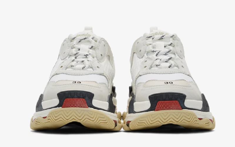 BALENCIAGA TRIPLE-S WHITE  RED - shirtsshoesandmore