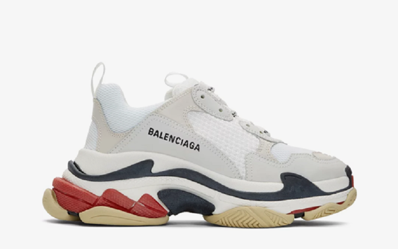 BALENCIAGA TRIPLE-S WHITE  RED - shirtsshoesandmore