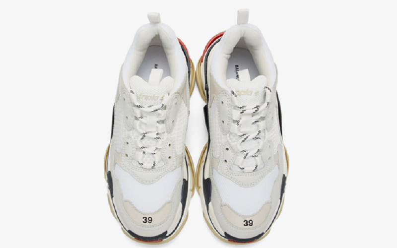 BALENCIAGA TRIPLE-S WHITE  RED - shirtsshoesandmore