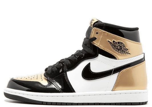 Nike Air Jordan 1 High Retro Patent Gold Toe - shirtsshoesandmore