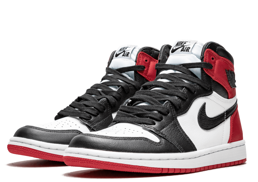 Air Jordan 1 Retro High SATIN BLACK TOE W - shirtsshoesandmore